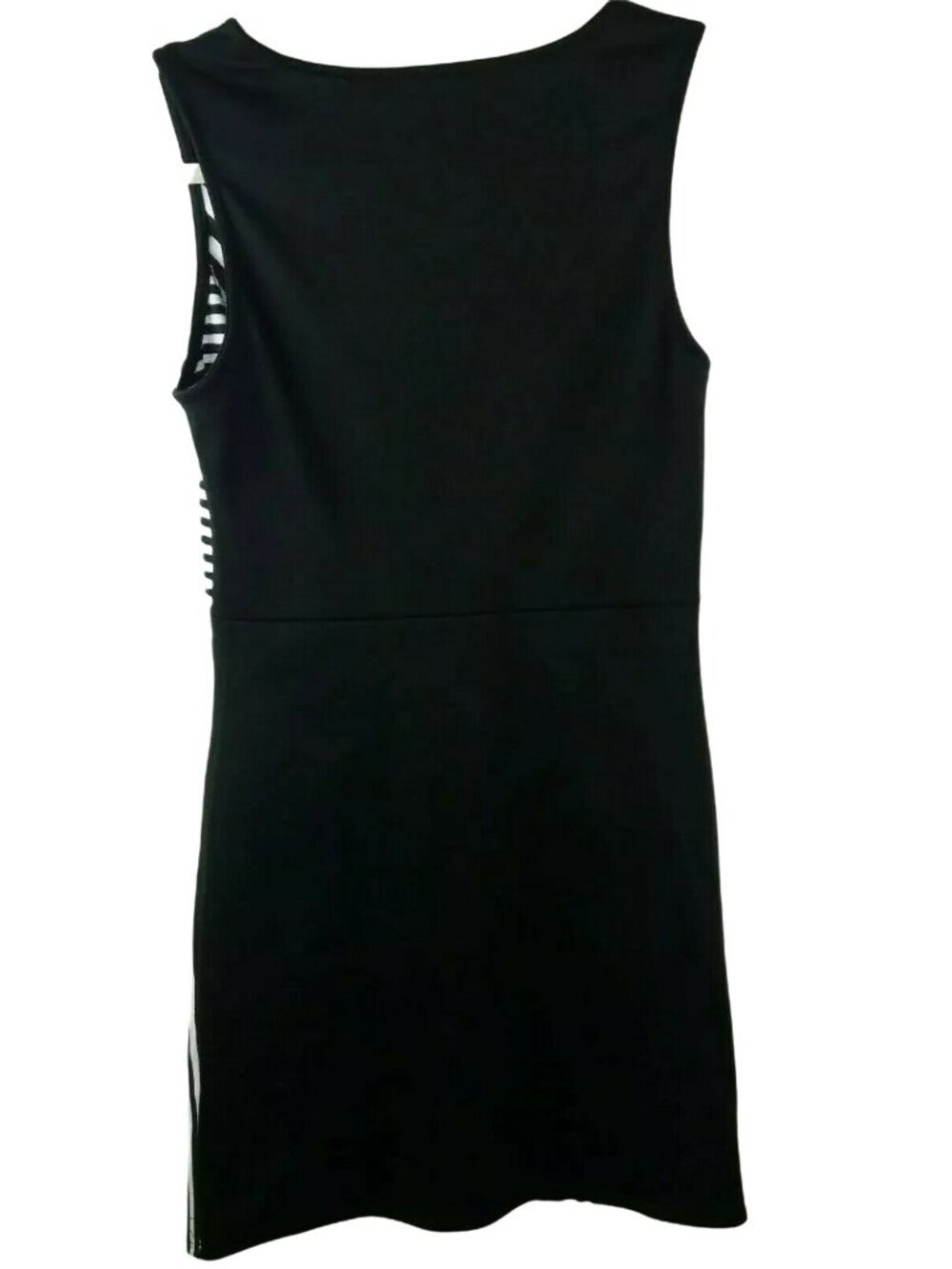 Soul Harmony Energy Sleeveless Dress Small Black White Striped Fitted Stretch - Picture 3 of 6